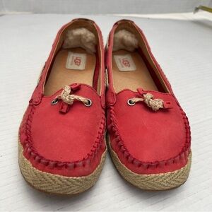 UGG Australia Women's CHIVON  Genuine Leather Espadrille Loafer Boat  Shoes